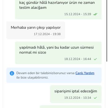 Sipariş Gecikmesi Ve İletişim Sorunu
