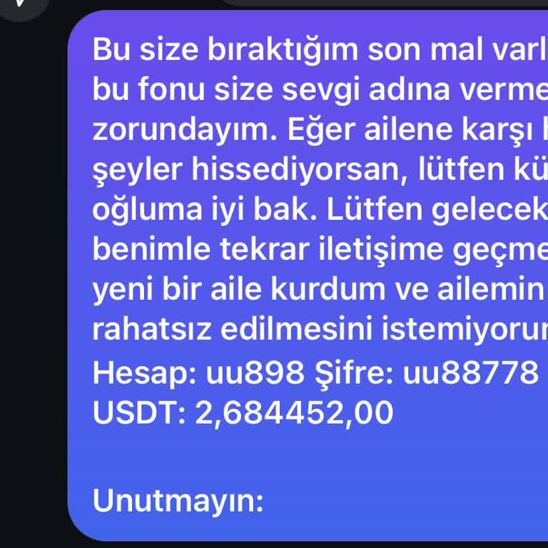 Bilinmeyen Hesap Ve Mesajla İlgili Şikayet