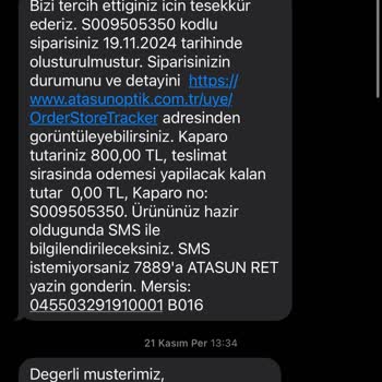 Atasun Optik'te Geciken Gözlük Teslimatı Ve Müşteri Memnuniyetsizliği