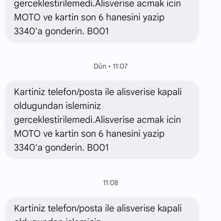 Kapatılmış Kart İçin Gelen Alışveriş Uyarıları Ve Güvenlik Endişesi