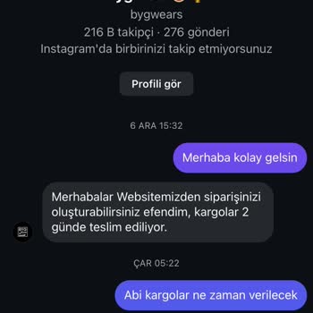 Teslimat Sorunu Ve İletişim Eksikliği