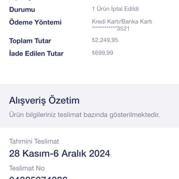 Uzun Bekleyiş Ve İptal Edilen Ürünler
