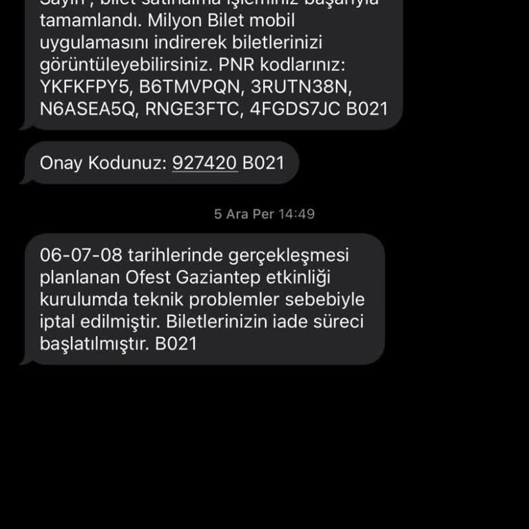 İptal Edilen Etkinlik İçin İade Sorunu