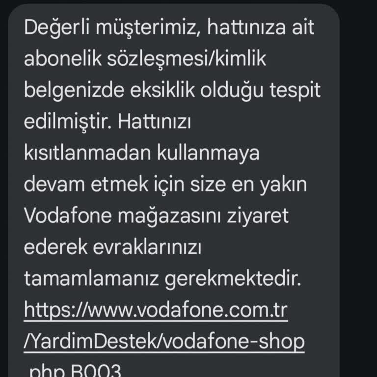 Vodafone'a Geçişte Evrak Eksikliği Ve Hattın Kısıtlanması Sorunu