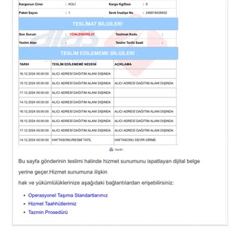 İzinsiz Teslimat Ve Kötü Müşteri Hizmeti