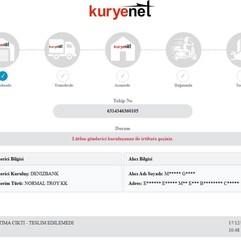 Kuryenet Teslim Edilmeyen Kart Ve Yetersiz Müşteri Hizmetleri!