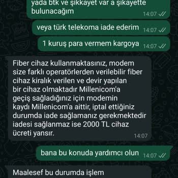 Millenicom'dan Hız Sorunu Ve İade Karmaşası