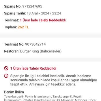 Trendyolgo Yemek Siparişinde Eksik Ve Gecikme Sorunu