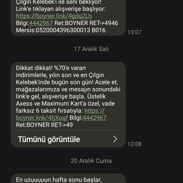 Boyner Sürekli Mesaj Yağmuruna Son Verin