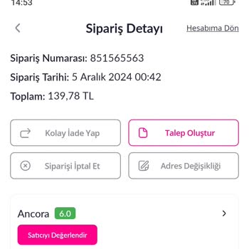 Sipariş Ulaşmadı, Para İadesi Yapılmadı!