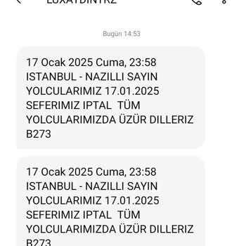 İptal Edilen Sefer Ve Müşteri Hizmetleri Sorunu
