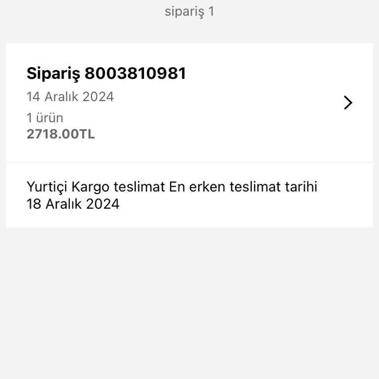 Kargoya Verilmeyen Siparişin Geri İadesi