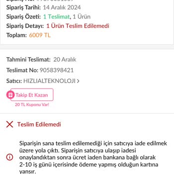 Kargo Teslimat Sorunu Ve Trendyol'un Yetersiz Desteği