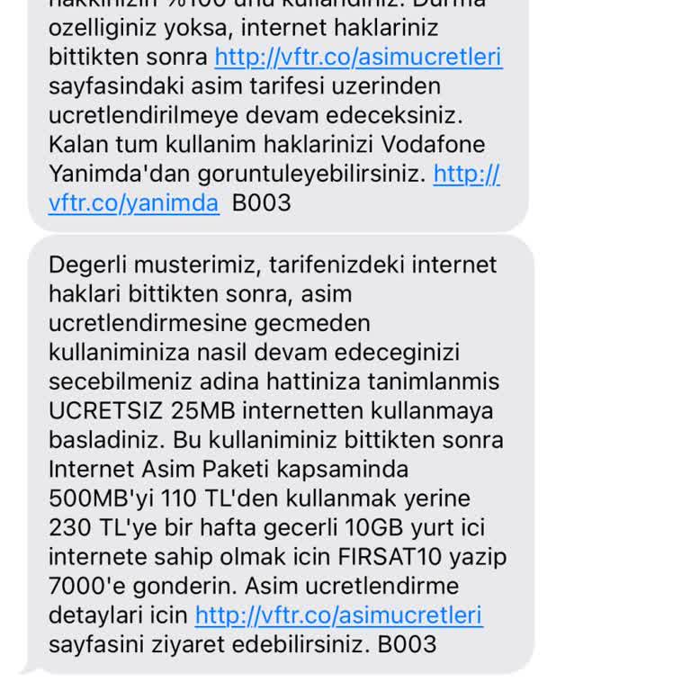 Uzun Süreli Vodafone Kullanıcısının İnternet Paketleri Konusundaki Mağduriyeti