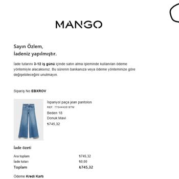 Mango Mağaza Teslimatında Eksik Ürün Ve Saygısız Hizmet