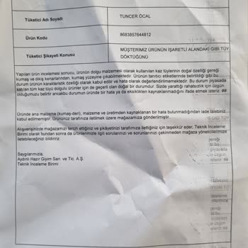 Kaz Tüyü Montun Sosyal Ortamlarda Yarattığı Sorun Ve İade Talebi