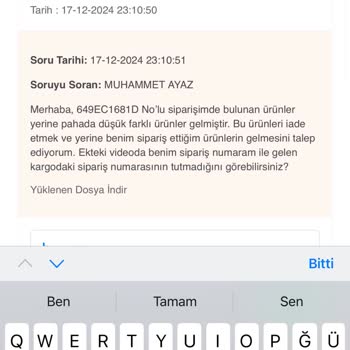 Yanlış Ürün Gönderimi Ve İletişim Eksikliği