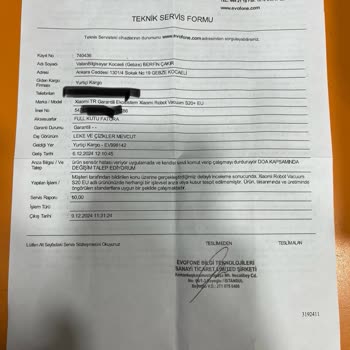 Vatan Bilgisayar'dan Aldığım Robot Süpürgenin Sürekli Sensör Hatası Ve Yetersiz Servis Desteği