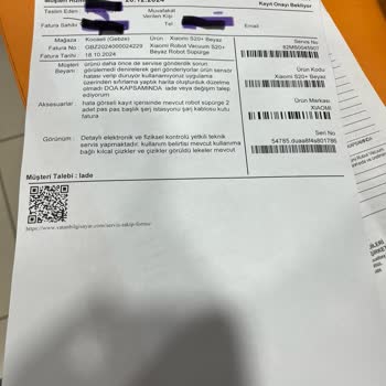 Vatan Bilgisayar'dan Aldığım Robot Süpürgenin Sürekli Sensör Hatası Ve Yetersiz Servis Desteği