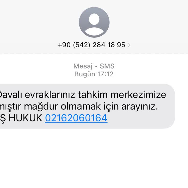 Sözde Hukuk Bürosundan Gelen Yanıltıcı Mesaj!