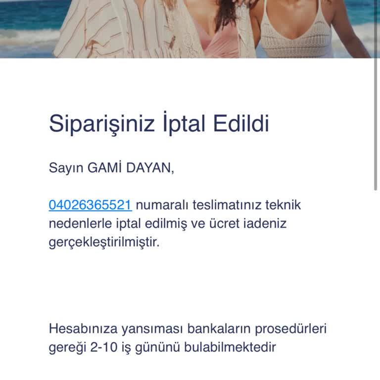 Eksik Ürün Ve İptal Sorunu