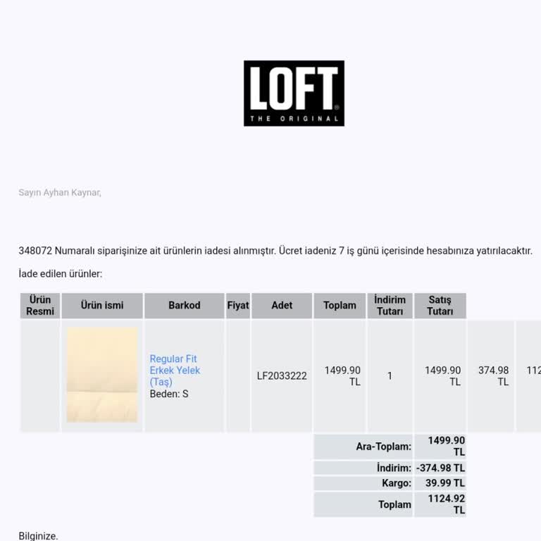Loft Online Alışverişinde İade Sorunu Ve Müşteri Hizmetleri İlgisizliği
