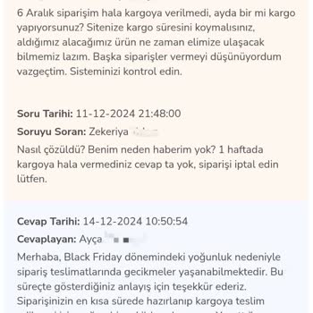 Çetinkaya Mağazası'nda Sipariş Ve İade Sorunu