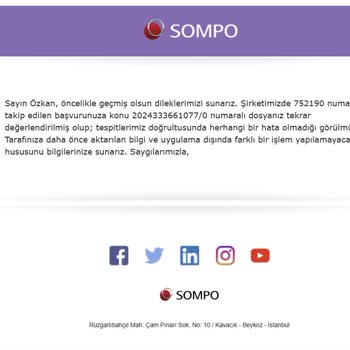 Sompo'dan Şüpheli Bilirkişi Süreci Ve Hasar Dosyası Reddedilmesi