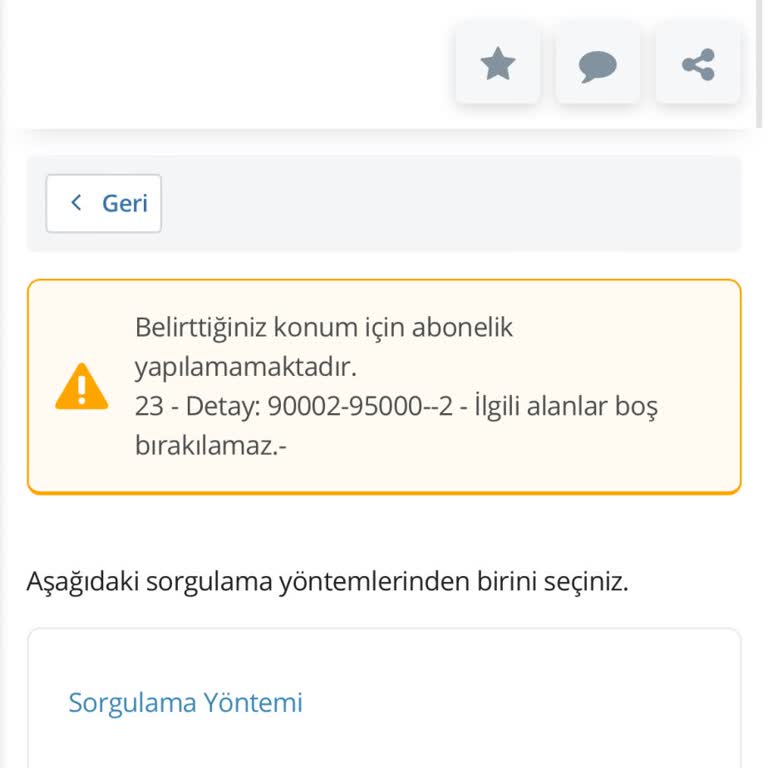 E-Devlet Üzerinden Abonelik Başvurusunda Hata