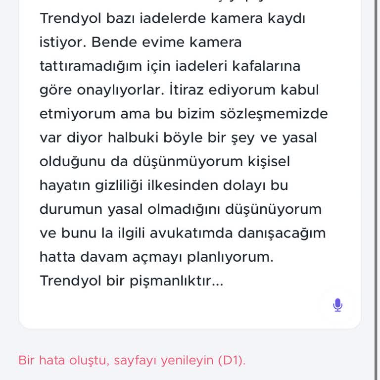 Trendyol'un Kamera Talebi Ve İade Sürecinde Yaşanan Sorunlar