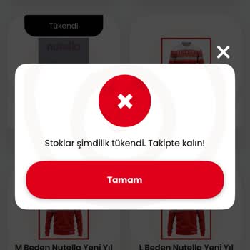 Nutella Uygulamasında Sürekli Stok Sorunu