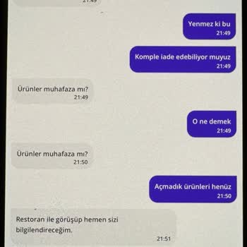 Getir Canlı Destek Hizmetinde İletişim Sorunu