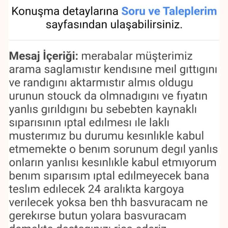 Koçtaş'tan Sipariş İptali Ve Teslimat Sorunu