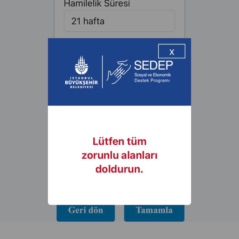 Yenidoğan Yardım Paketi Başvurusunda Sürekli Hata