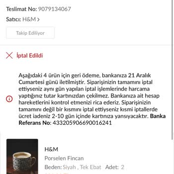 H&M Ürünlerinin Sürekli İptal Edilmesi Ve Stok Sorunları
