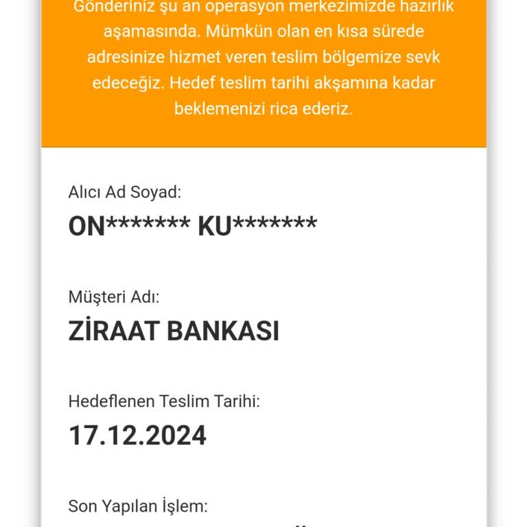 Ziraat Bankası Kart Teslimatında AGT Kurye Mağduriyeti