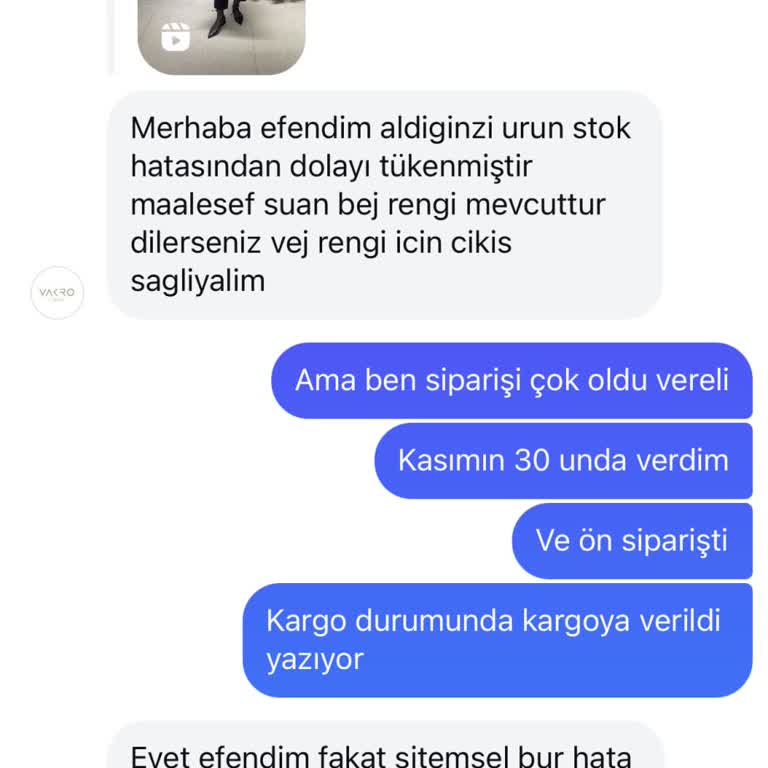 Yanıltıcı Stok Bilgisi Ve Yanlış Ürün Gönderimi