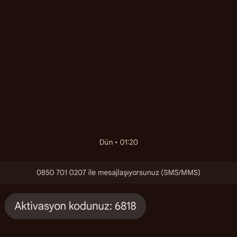 Bilinmeyen Numaradan Gelen Aktivasyon Kodları