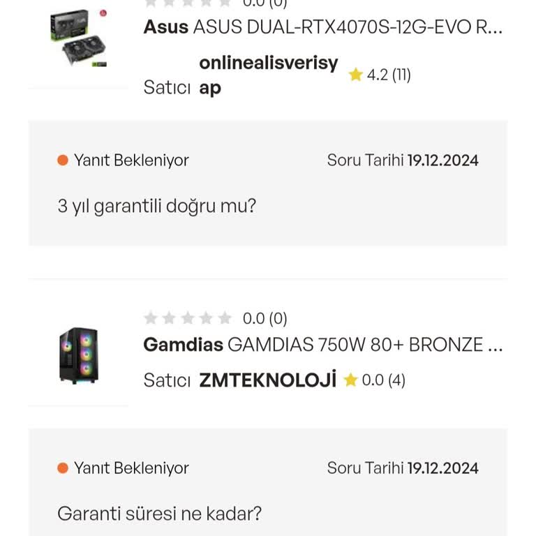 Ürün Bilgisi Ve Garanti Konusunda Yanıtsız Kalan Sorular