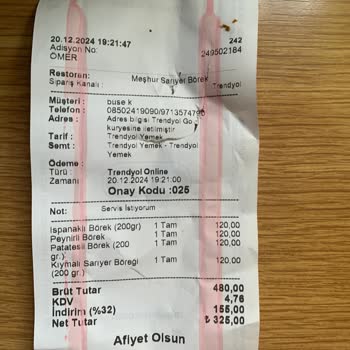 Yanlış Gelen Börek Siparişine Çözüm Bulunamıyor