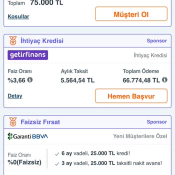 Getir Finans Kredi Faiz Oranları Aldatmacası