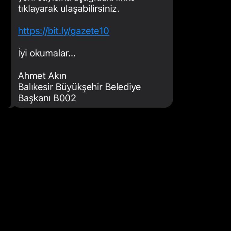 Balıkesir Belediyesi'nden İstenmeyen Mesajlar