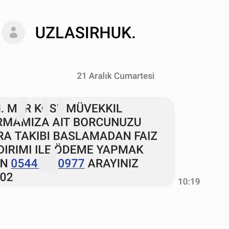 Yanlış İcra Takibi Mesajı Hakkında Şikayet