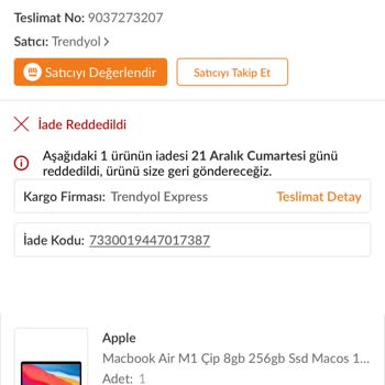 Trendyol'dan Aldığım Ürünle İade Sorunu