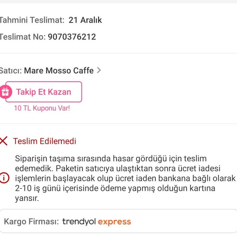 Kargoda Hasar Bildirimiyle Mağduriyet Yaşayan Müşteri