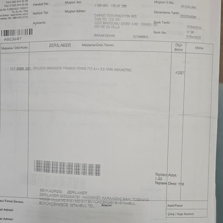 Franke Bulaşık Makinesi Sepetlerinde Paslanma Sorunu