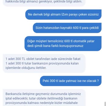 Obilet'ten Hatalı Çekim Ve İade Sorunu