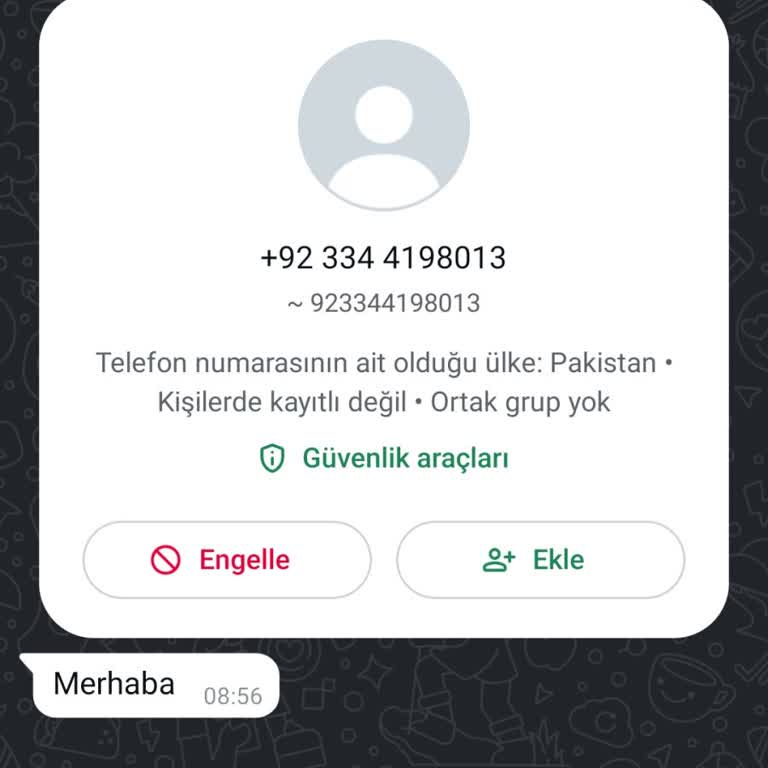 Pakistan Numarasından Gelen Mesaj Ve Gizlilik Endişesi