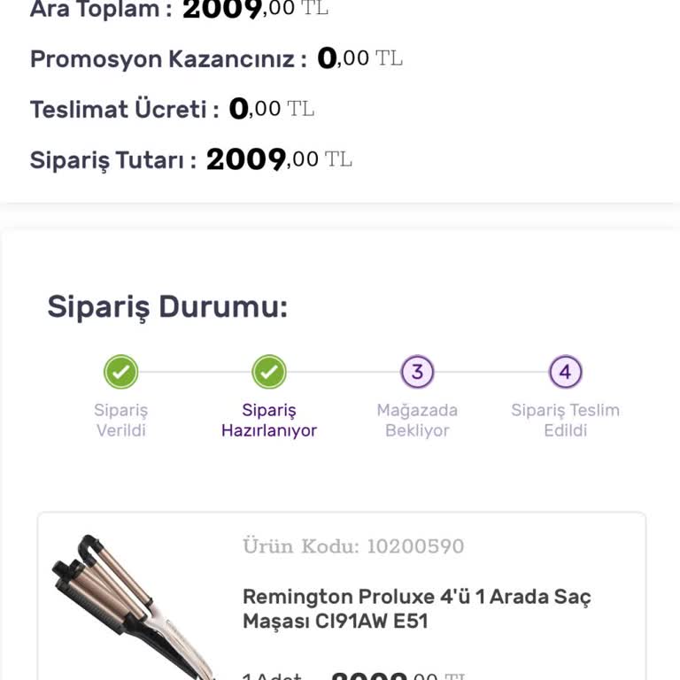Siparişin Hazırlanma Süresindeki Gecikme