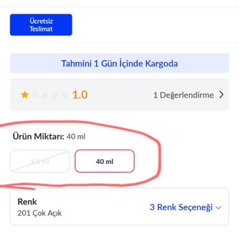 Eksik Ürün Teslimatı: 40 Ml Yerine 10 Ml Geldi